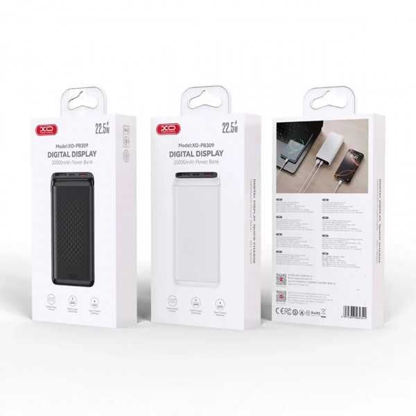 Зовнішній акумулятор (Power Bank) XO PB309 20000mAh 22.5W Black