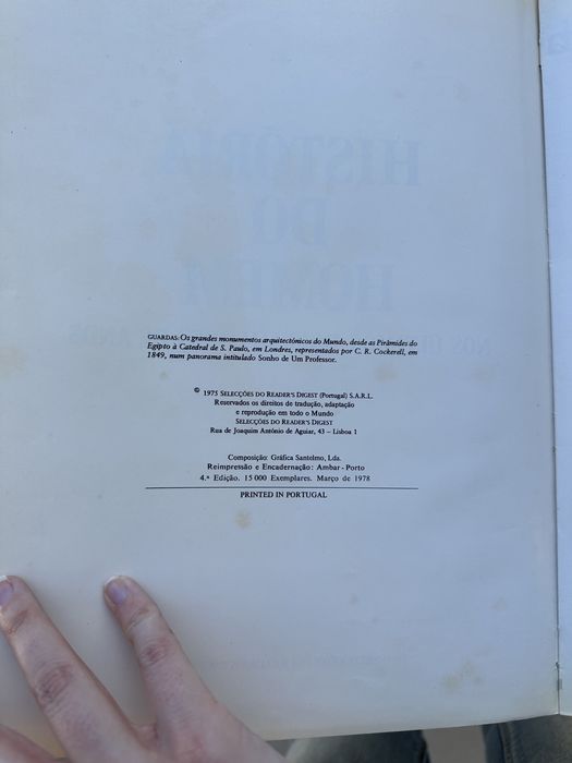 livro raro História DO Homem nos ÚLTIMOS 2 milhões de anos. Seleções do READER'S digest.