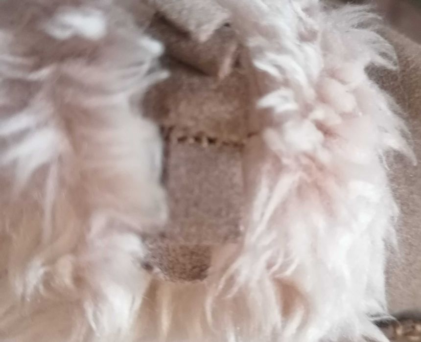 Domowe pantofle ze skóry zamszowej z futerkiem Marks and Spencer 38