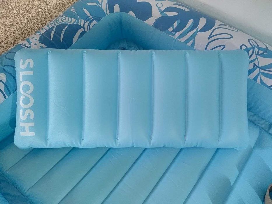 Piscina inflável com almofada flutuante, barco inflável para nadar