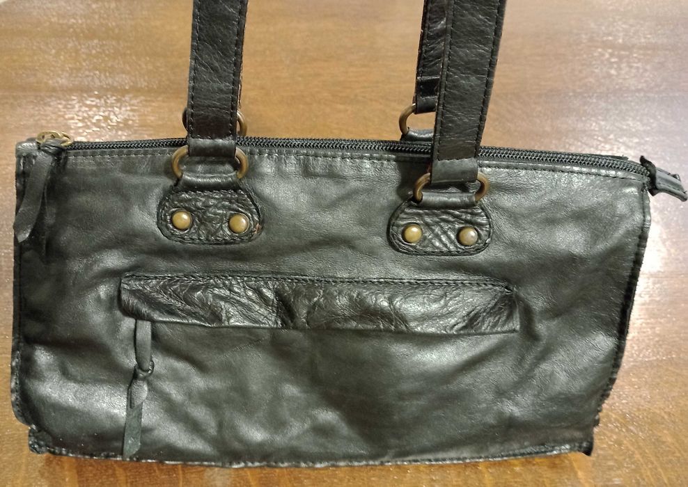 Mala bolsa pele Massimo Dutti