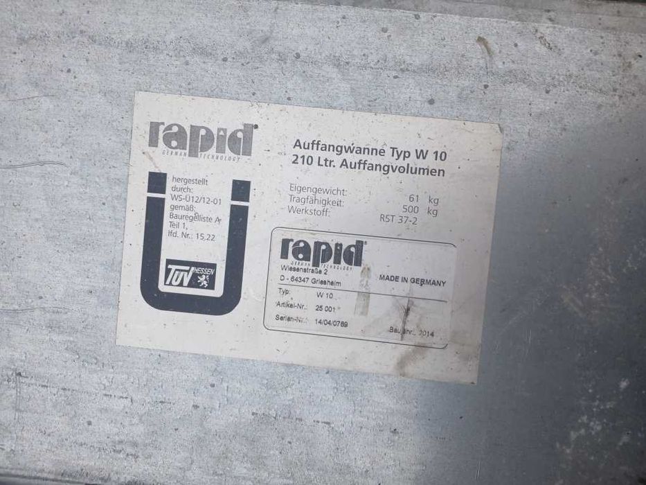 Stalowa wanna wychwytowa Rapid W10