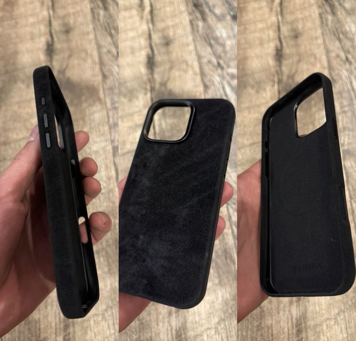 Чехол iphone 15 pro max 16 pro max кожаный тканевой