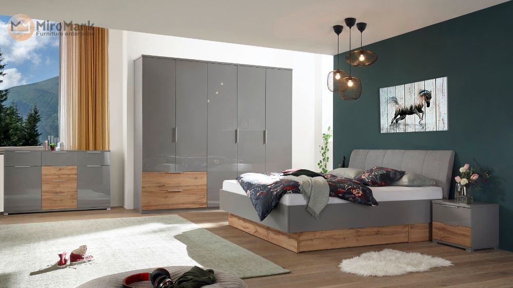 Сучасний Спальний Набір Linz Шафа/Ліжко/Комод