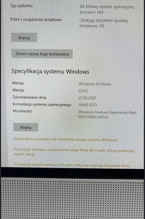 Komputer z ekranem dotykowym HP Windows 10 home