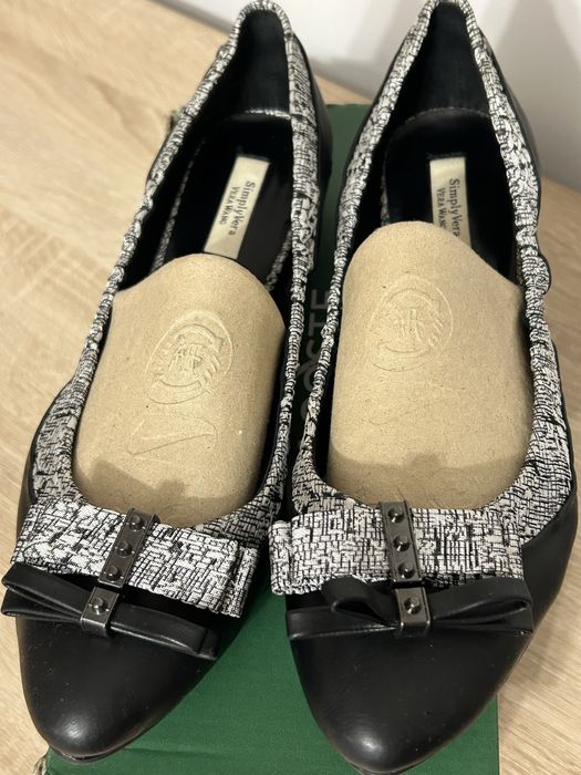 Czarne baleriny z kokardką