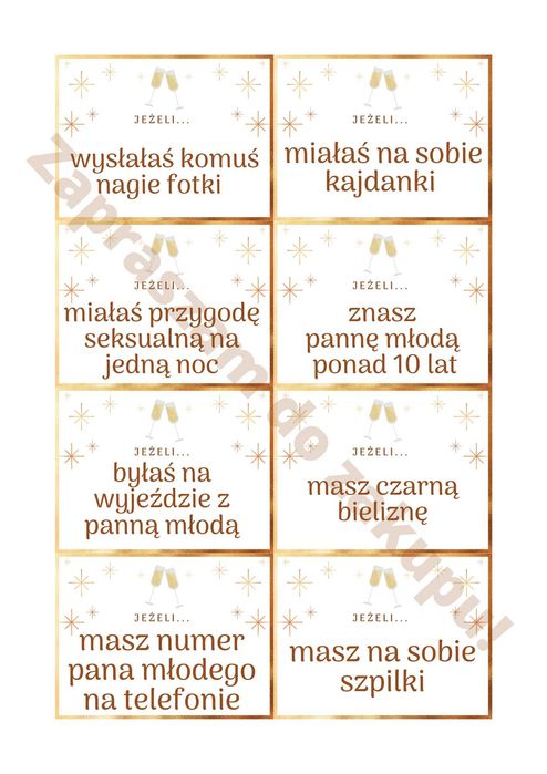 Gry Na Wieczór Panieński Do Wydrukowania Pdf
