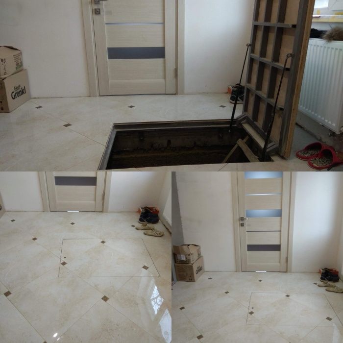 Люк на Підлогу під Плитку, Ламінат.Схований Люк в Підвал. Ляда. Погріб