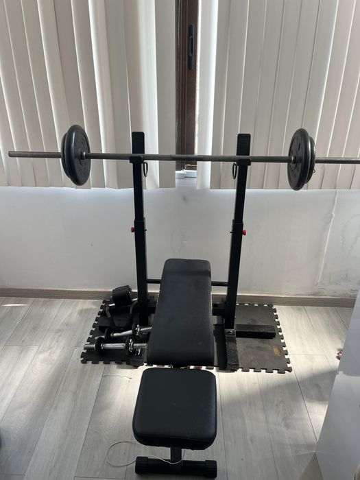Banco de Musculação com Barra e Peso