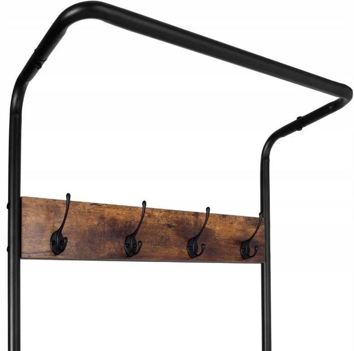 Wieszak Stojak Podłogowy na Ubrania Akcesoria Buty Loft Rustykalny