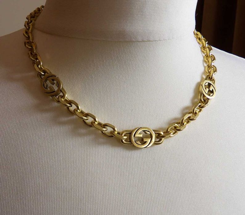 Gucci Double G Brass Gold Necklace naszyjnik