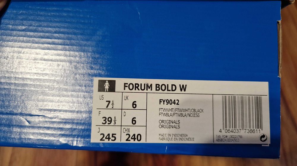 Białe adidas forum bold fy9042 rozmiar 39 1/3