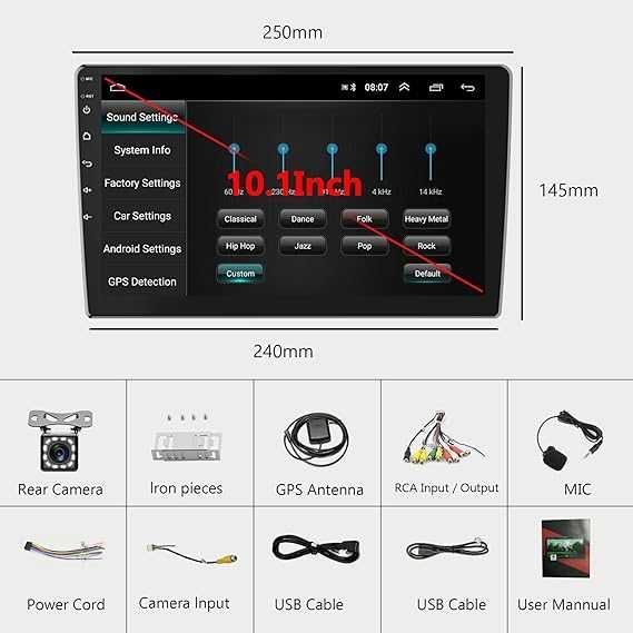 Radio samochodowe Android 2-DIN system Wireless CarPlay 10'' ekran
