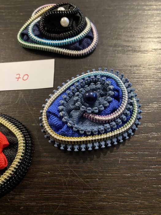 Broszki handmade z suwaków unikat zestaw 70