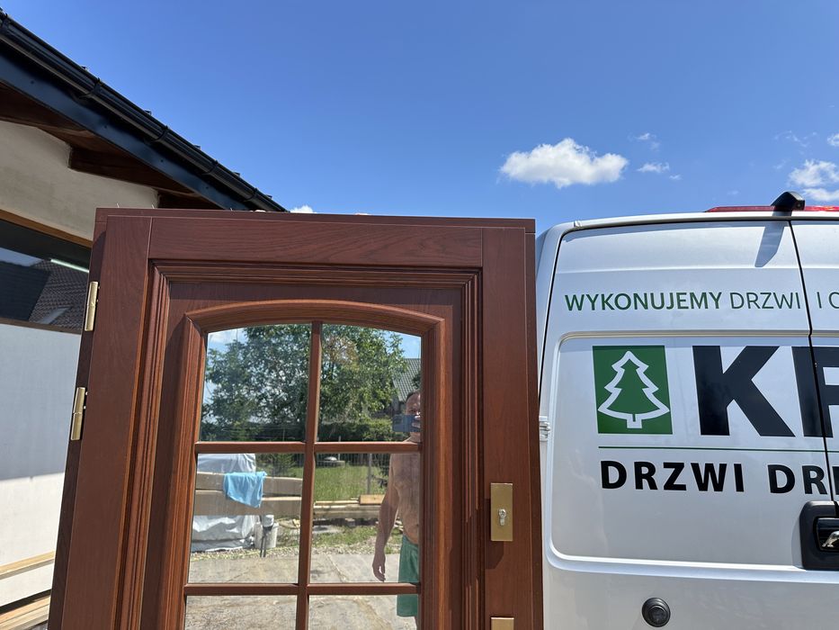 Drzwi zewnętrzne drewniane Czyste powietrze Amerykańskie Montaż Polska