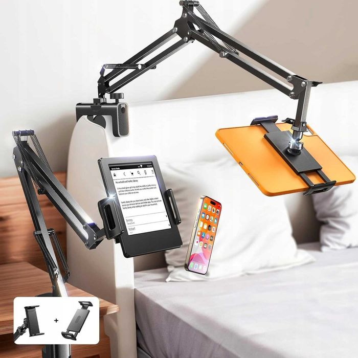 LISEN Uchwyt na tablet 4–13'' do łóżka/biurka, regulowany, PRO Stable