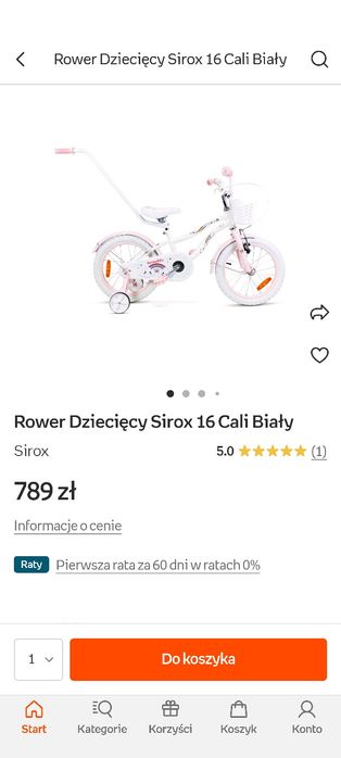 Rowerek rower dla dziewczynki koła 16 cali stan idealny