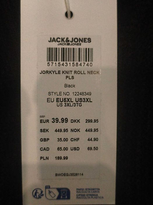 Jack & Jones męski sweter 5XL (HX1B)
