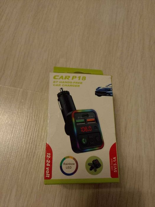 Автомобільний FM-трансмітер ресивер WUW C162 2xUSB 1xType-C Black