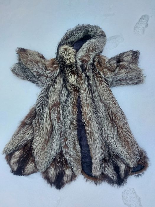 Розкішна довга шуба з натуральної чорнобурки (бренд ЛЕNA)