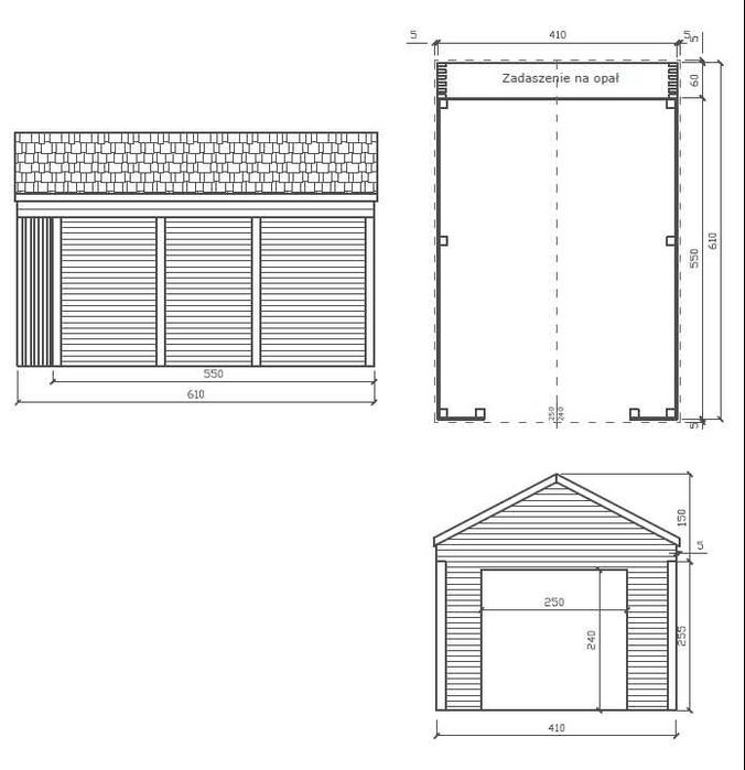Garaż drewniany typu stodoła