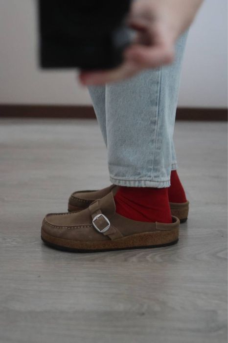 Замшеві шльопанці birkenstock buckley сабо