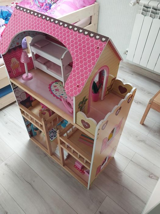 Domek dla lalek vidaXL 3-poziomowy60x30x90 cm, drewno