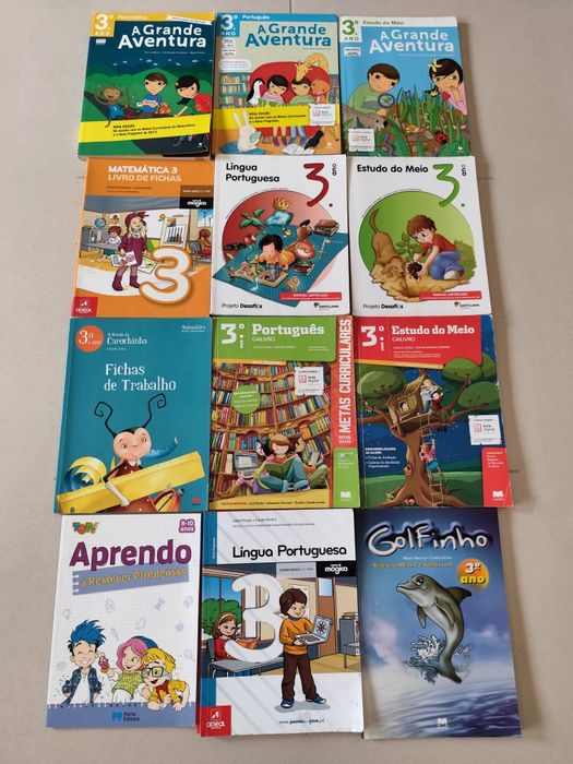 Lote de 12 Manuais Escolares - 3° Ano (Novos)