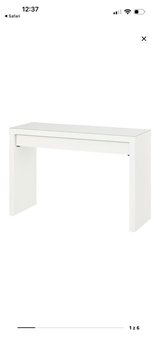 Toaletka ikea malm z lustrem i stołkiem poduszka