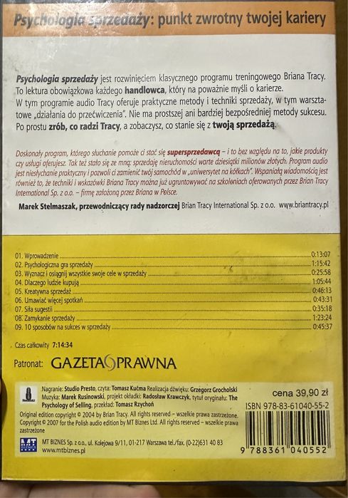 Psychologia sprzedazy. Brian Tracy. Audiobook