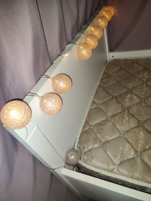 Cama Infantil Extensível IKEA SUNDVIK Branca + Colchão + OFERTA Dossel e Luzes