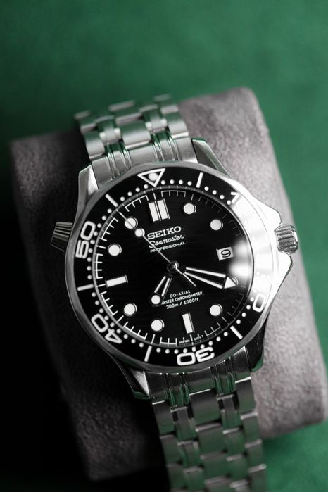 Zegarek Seiko Mod Seamaster Black Custom Mod