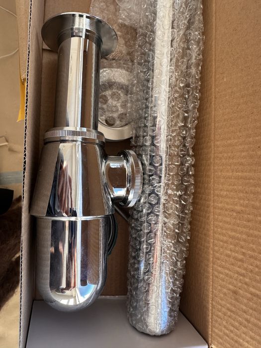 Syfon umywalkowy Oltens mosiezny butelkowy z korkiem chrom