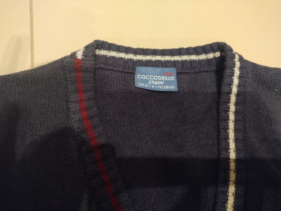 Cocodrillo granatowy sweter galowy dla chłopca 134