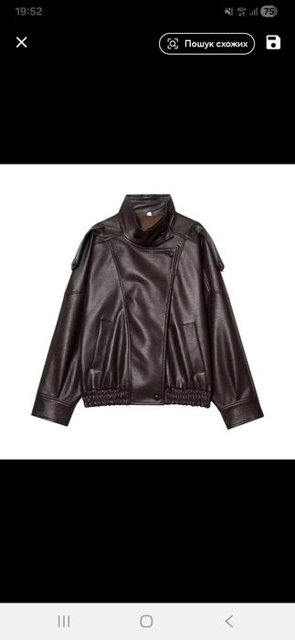 Жіноча коричнева куртка з ефектом шкіри від бренду Zara Xs,s