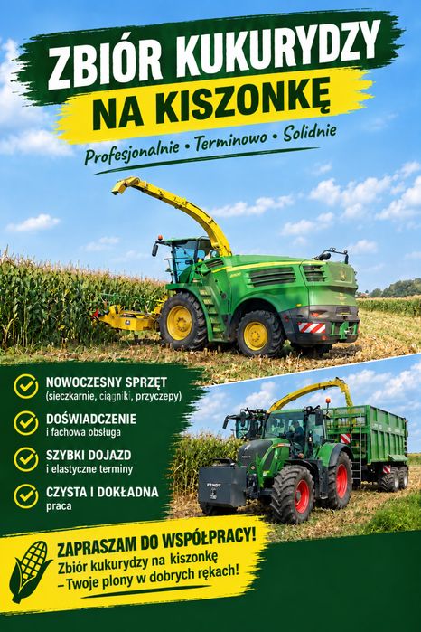 Zbiór kukurydzy na kiszonkę Uslugi rolnicze