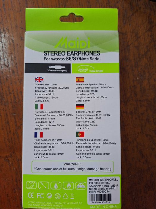 Earphones Maidi novos