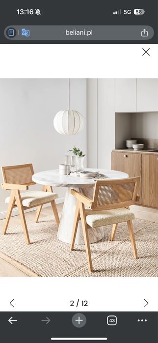 4 krzesła drewniane , ratanowe NOWE!