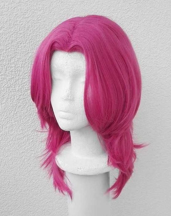 Romance Saja KPop Demon Hunters różowa magenta peruka cosplay wig
