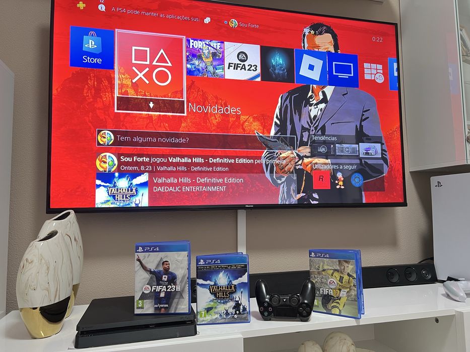 Ps4 Slim [1TB] + Comando + Jogos ( impecavel )