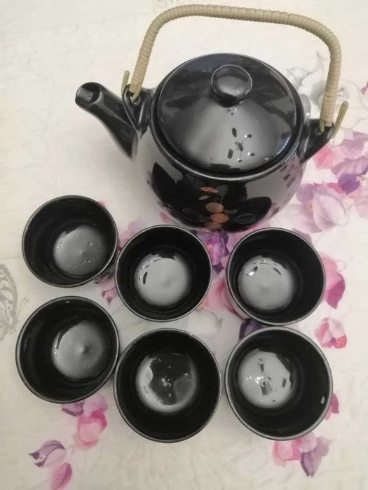 Bonito bule com 6 taças para chá de estilo oriental