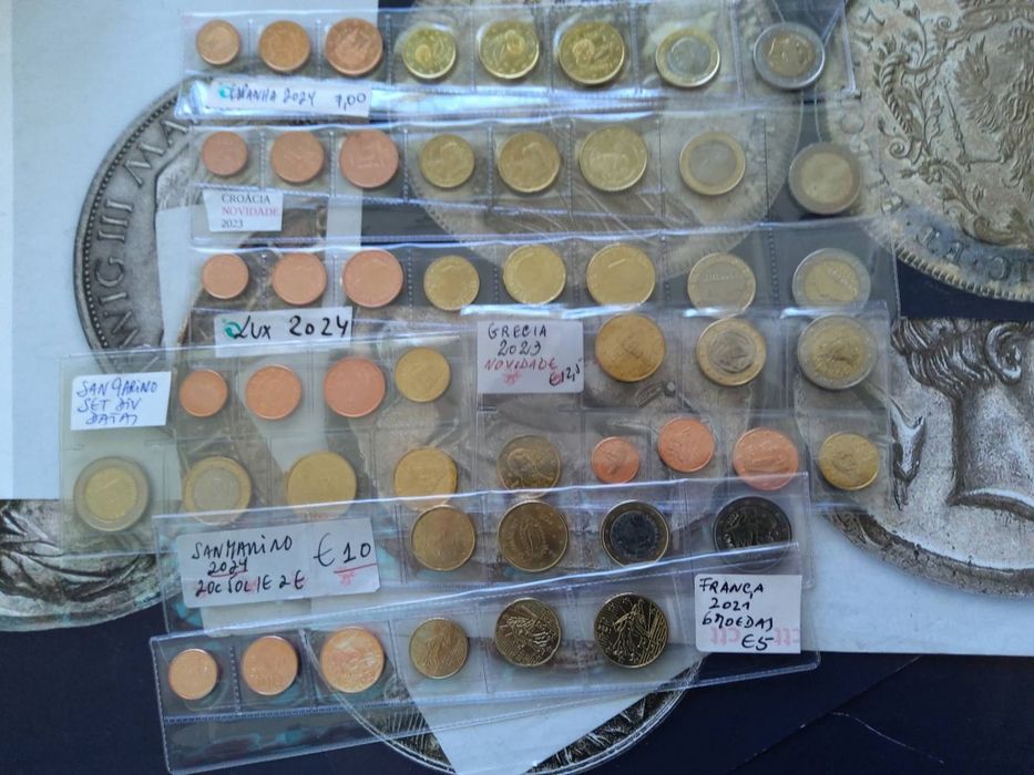 71026# Euros sets diversos Países e anos lux,Croácia, Bulgária, Grécia etc