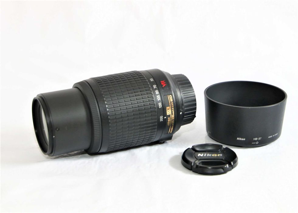 Lente Nikon AF-S 55-200mm VR objetiva em boas condições
