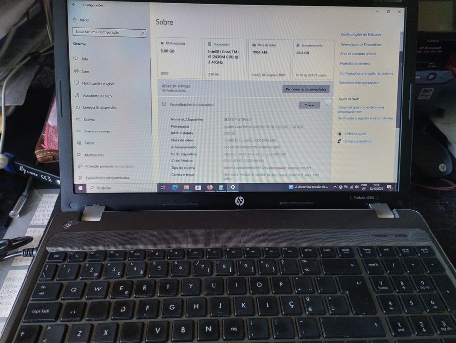Notebook Hp Probook  4530s como novo