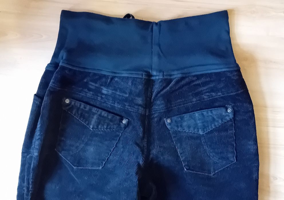 Czarne spodnie ciążowe xl 42 sztruks
