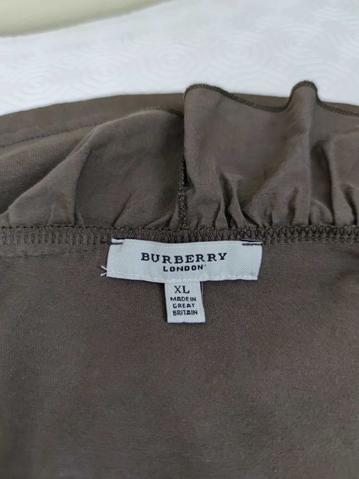 Burberry bluzka brązowa z falbaną