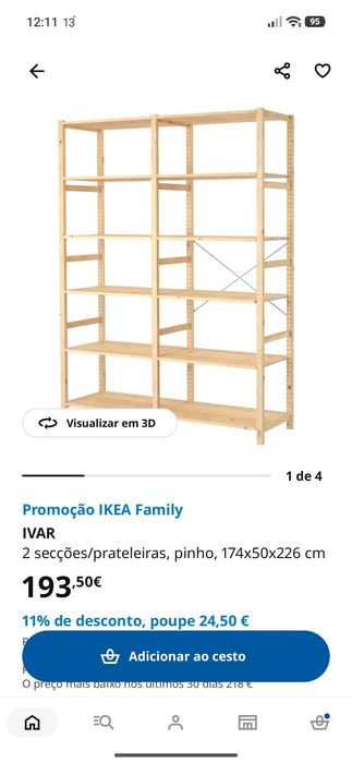 Vendo 2 estantes IKEA em pinho cru