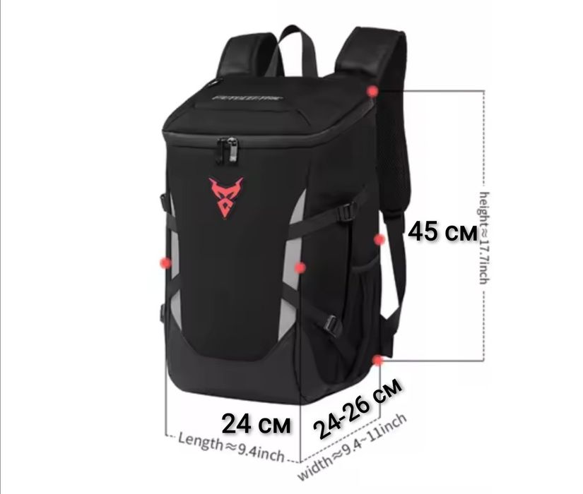 Моторюкзак Motocentric для шолому, великий мото наплічник чорний