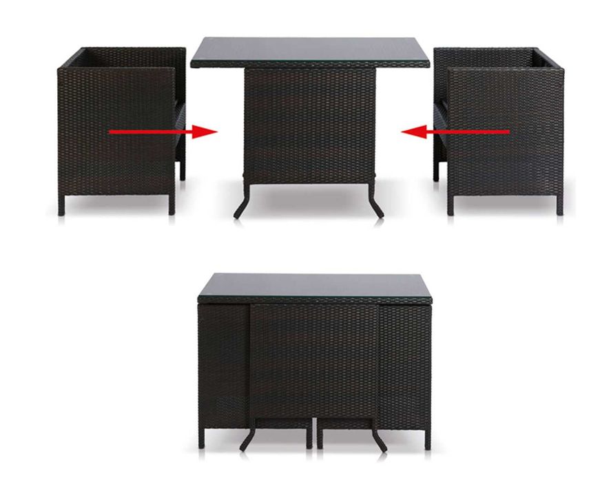 Meble ogrodowe balkonowe rattan polirattan technorattan kpl. SKŁADANY