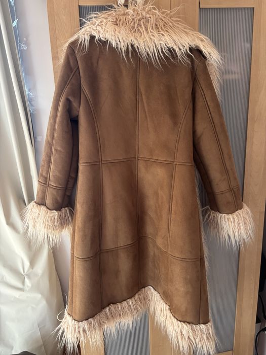 Długi afgański płaszcz z podszewką